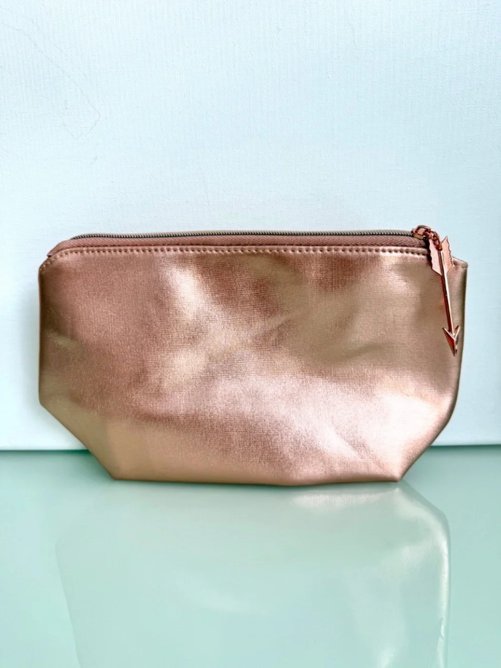 Lancôme We Are Idôles Rose Gold Metallic Cosmetic Makeup Bag
